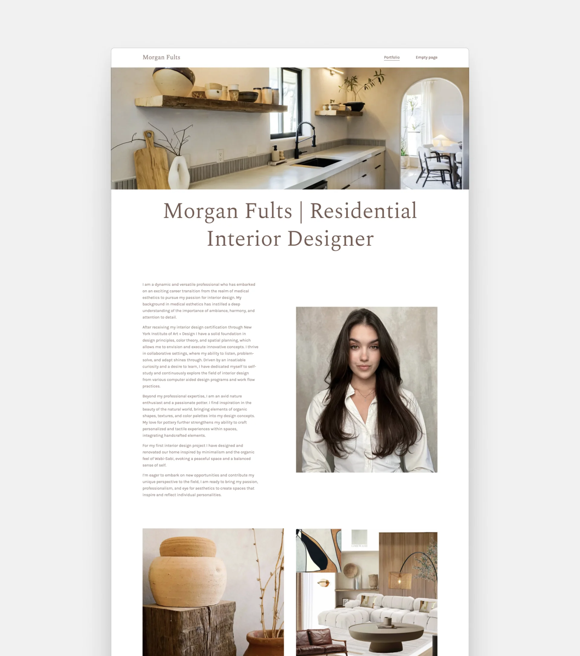 interior design portfolio layout examples