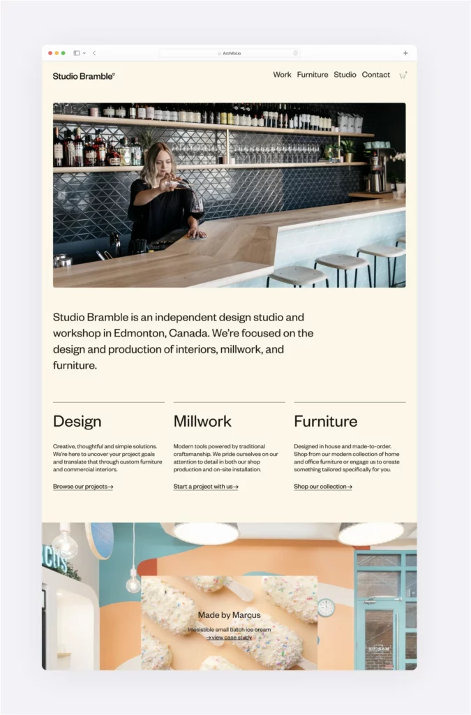 Studio Bramble interior design website
