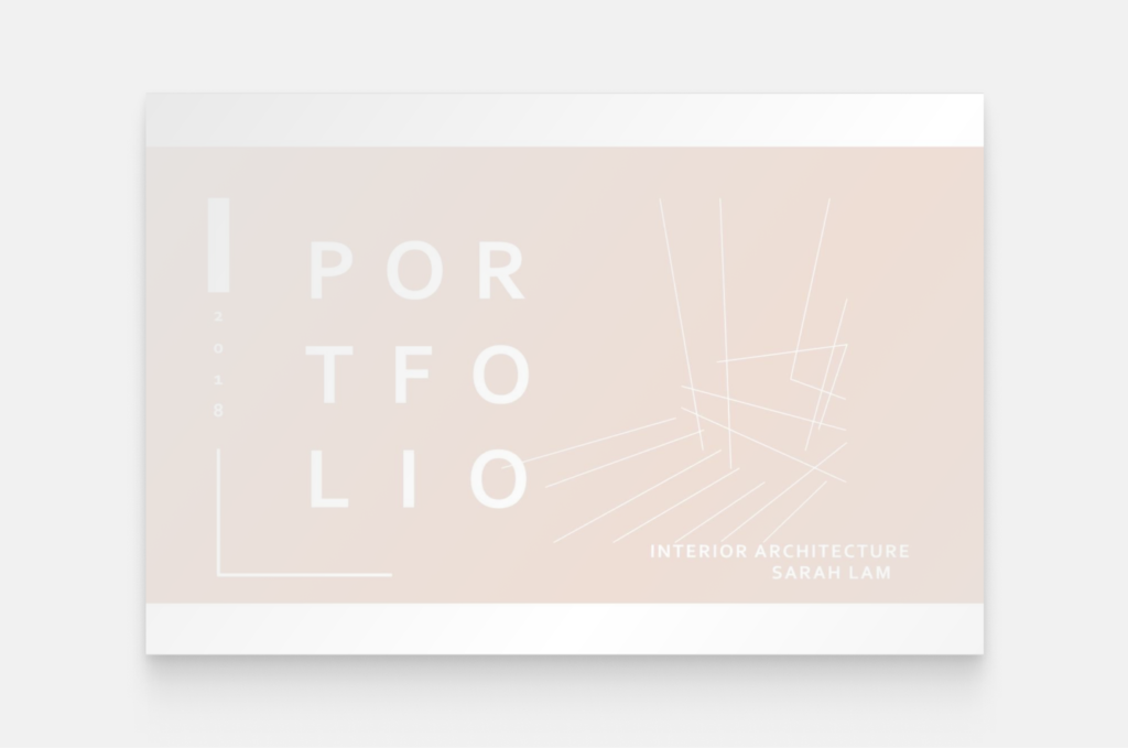 PDF portfolio cover by Sarah Lam