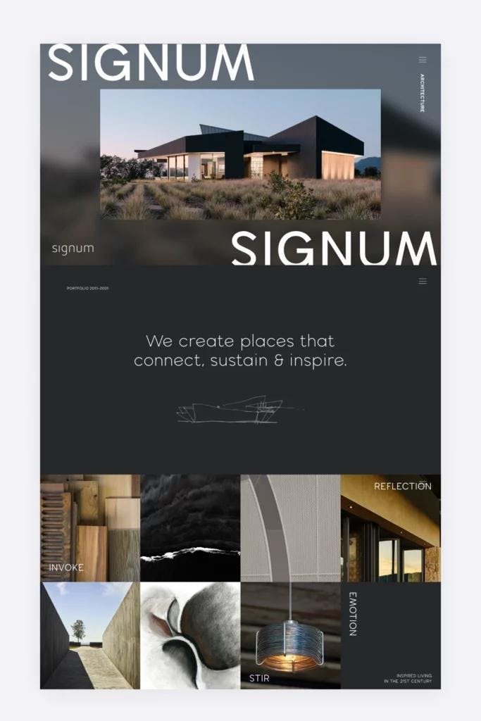 Architecture Portfolio Layout example by Signum Architecture