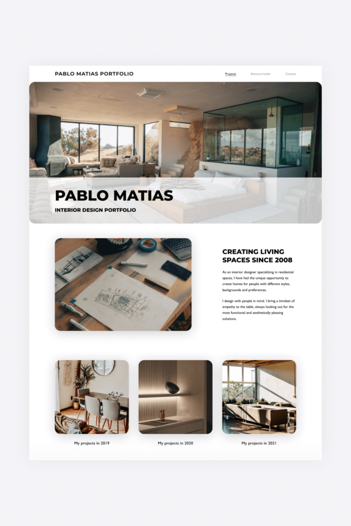 Chapter - interior design portfolio template