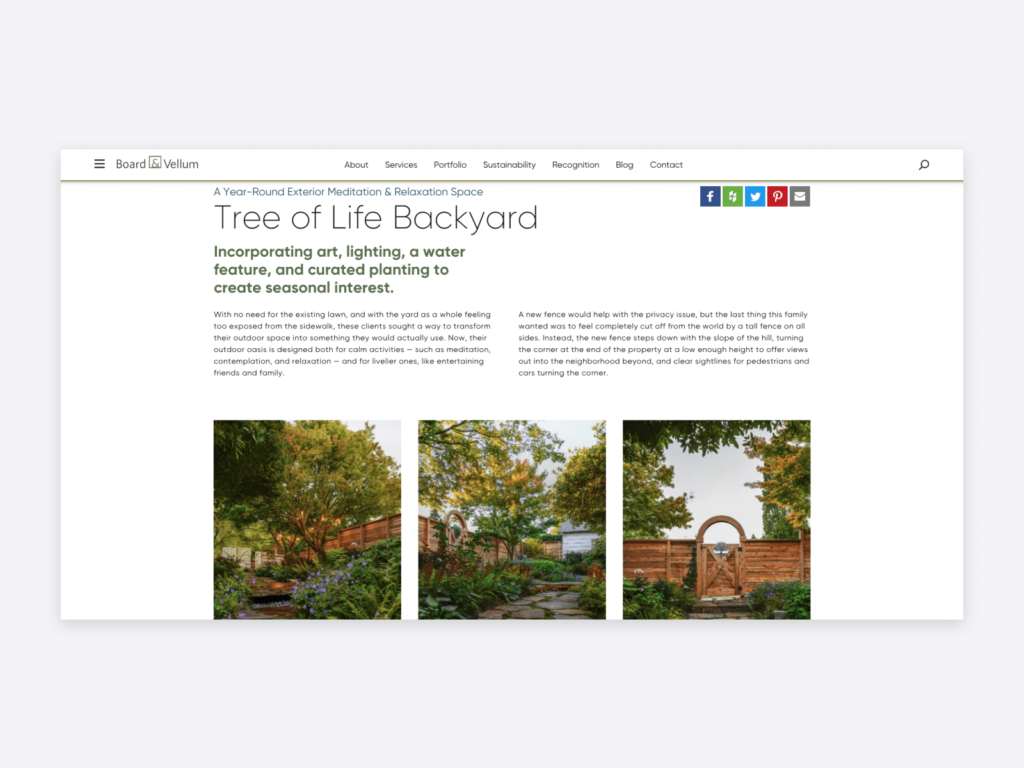 Example of the landscape architecture portfolio of Board & Vellum