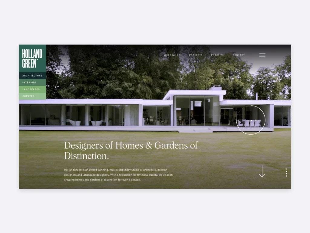 Landscape Architecture Portfolio Example of a homepage by HollandGreen