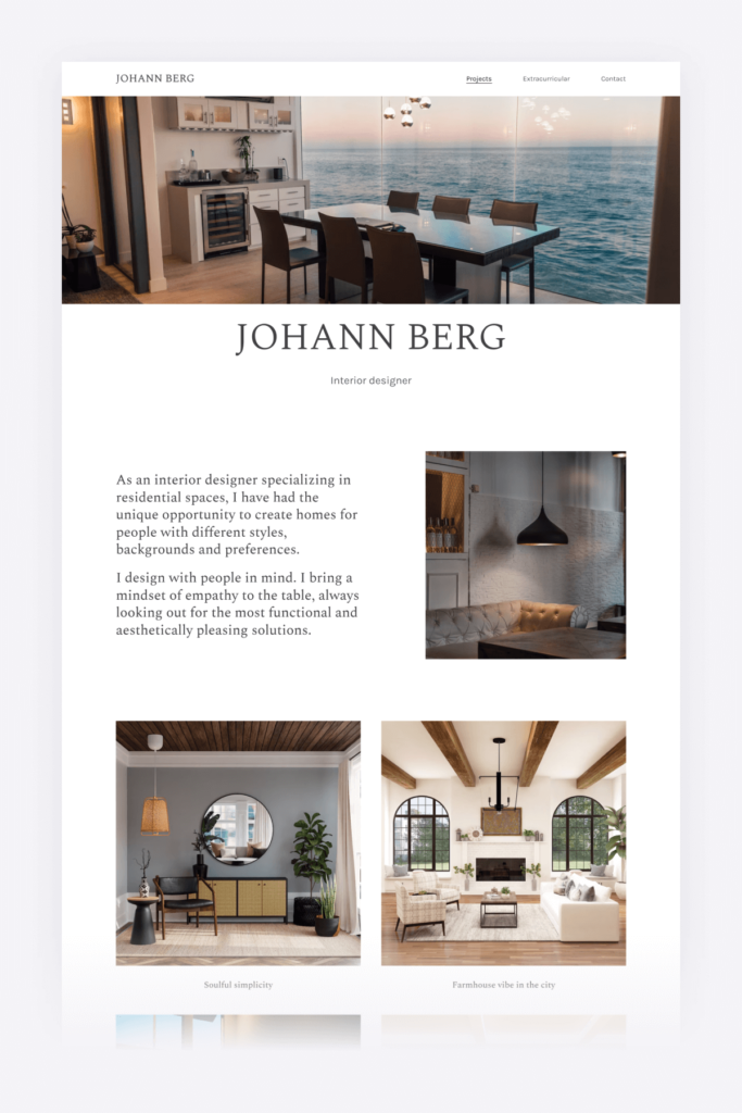 Agora - interior design portfolio template