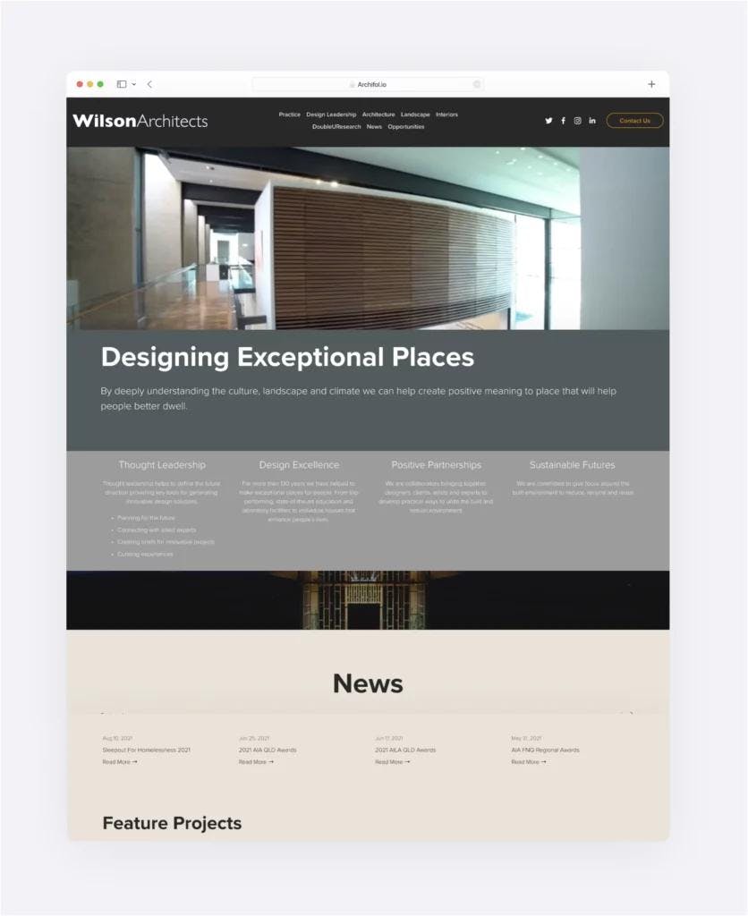Wilson Architects' website