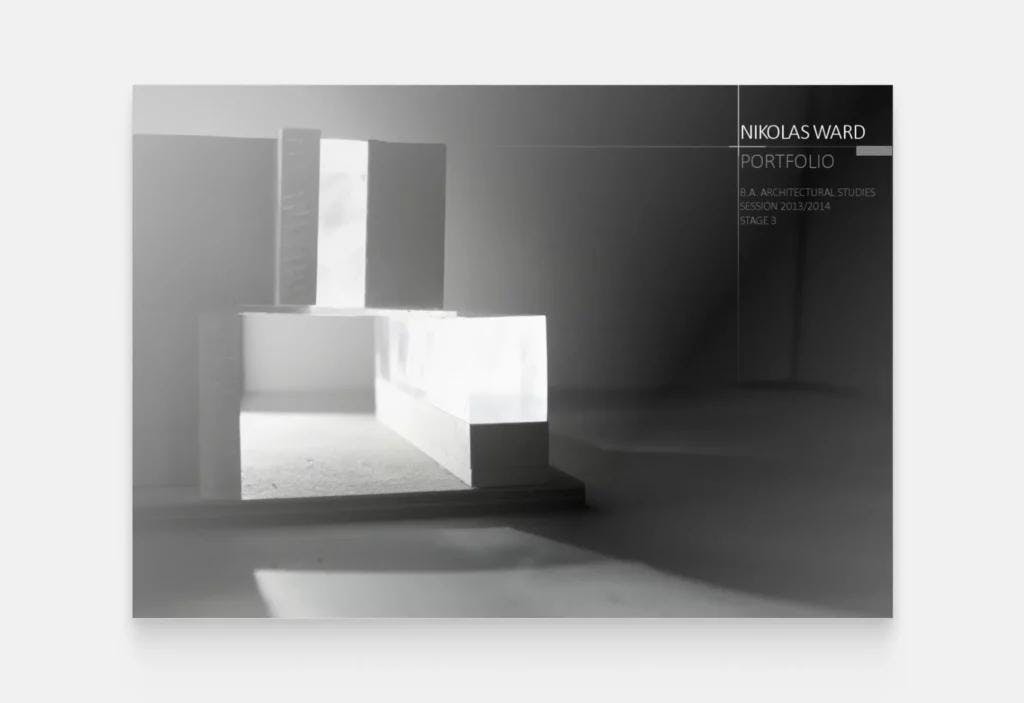 Architecture portfolio cover by Nikolas Ward