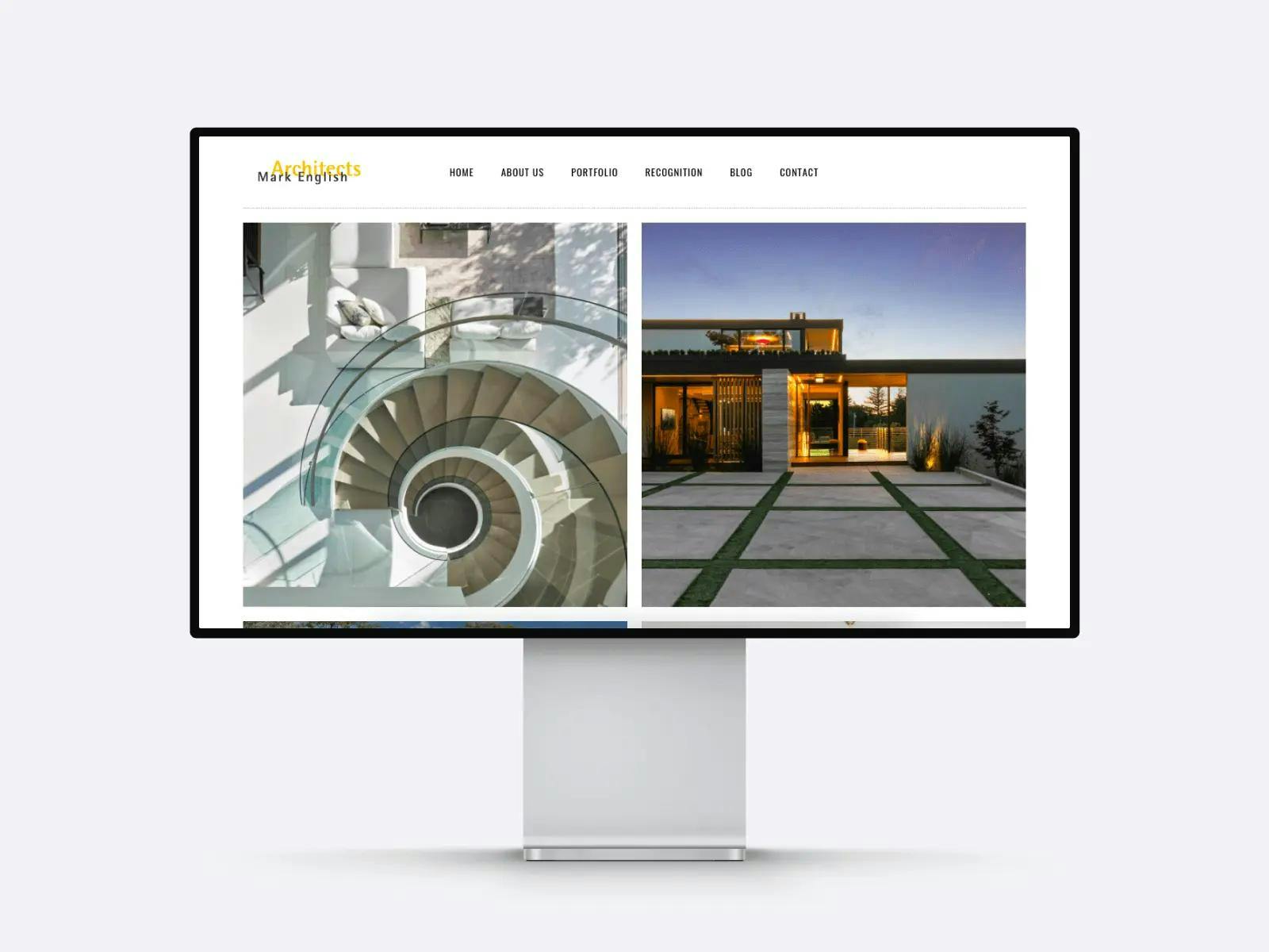 Desktop screenshot of the homepage of Mark English Architects