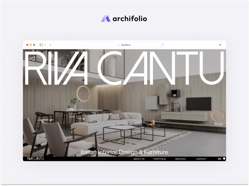 Screenshot of the architecture site of Riva Cantu
