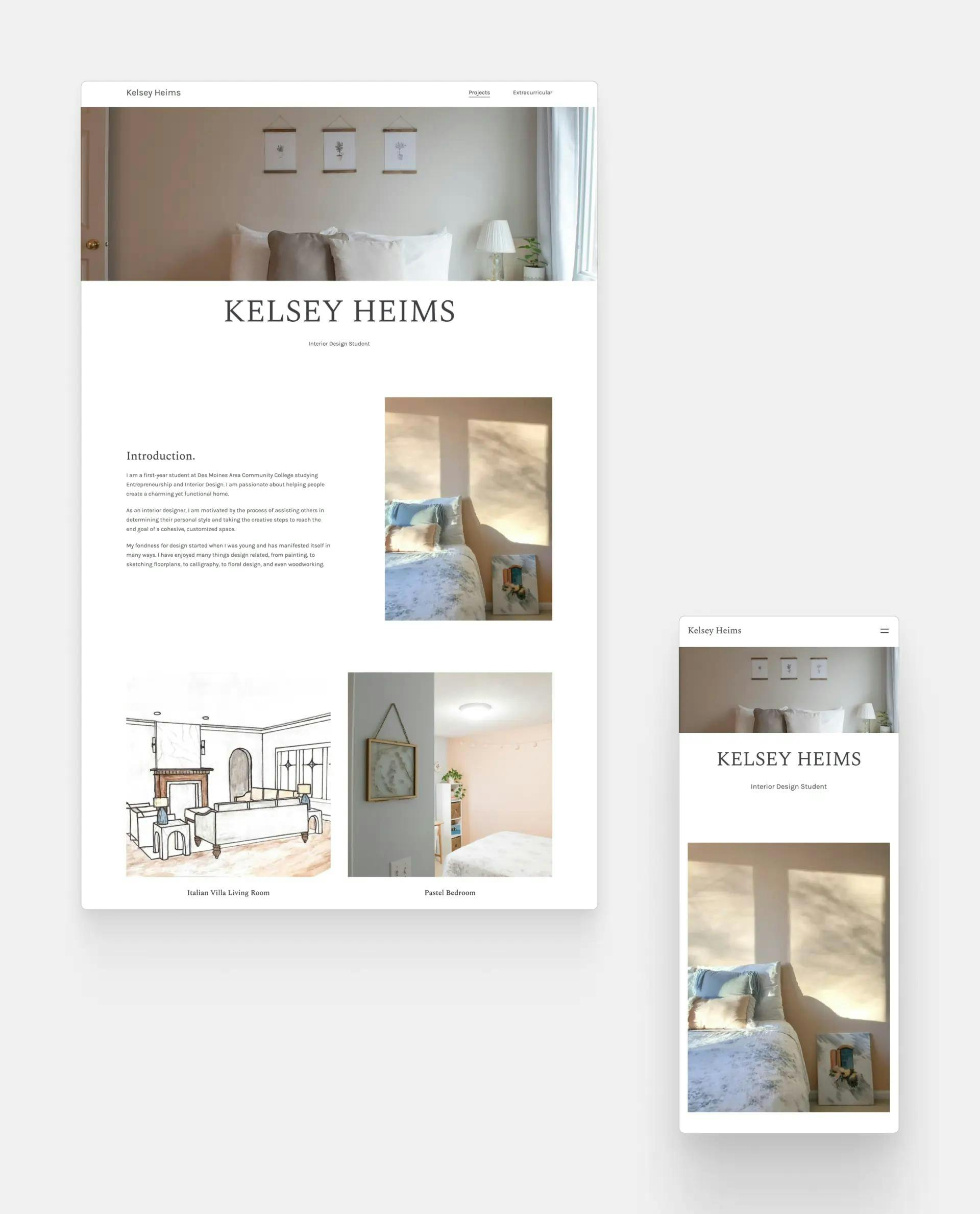 Interior design portfolio by Kelsey Heims