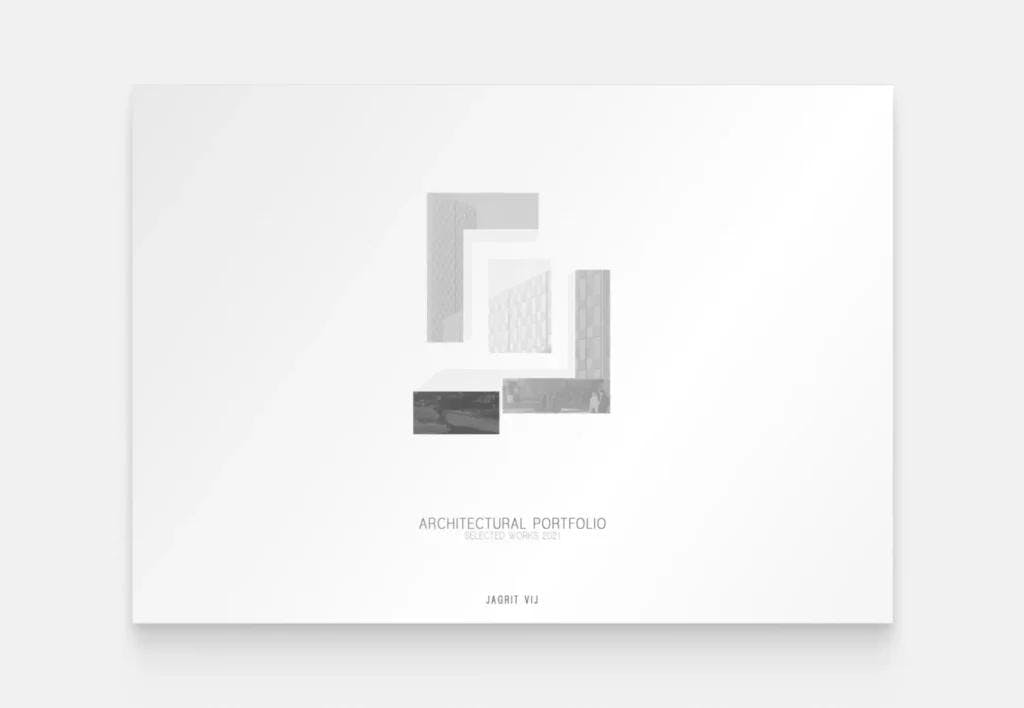 Black and white portfolio cover example by Jagrit Vij