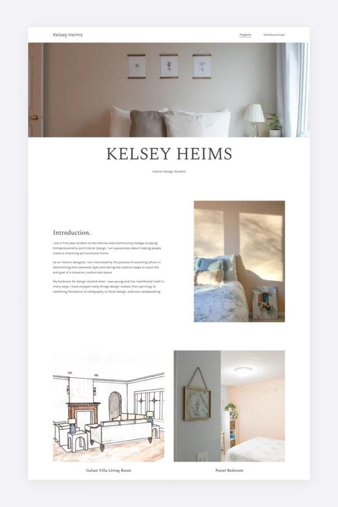 Interior design portfolio by Kelsey Heims